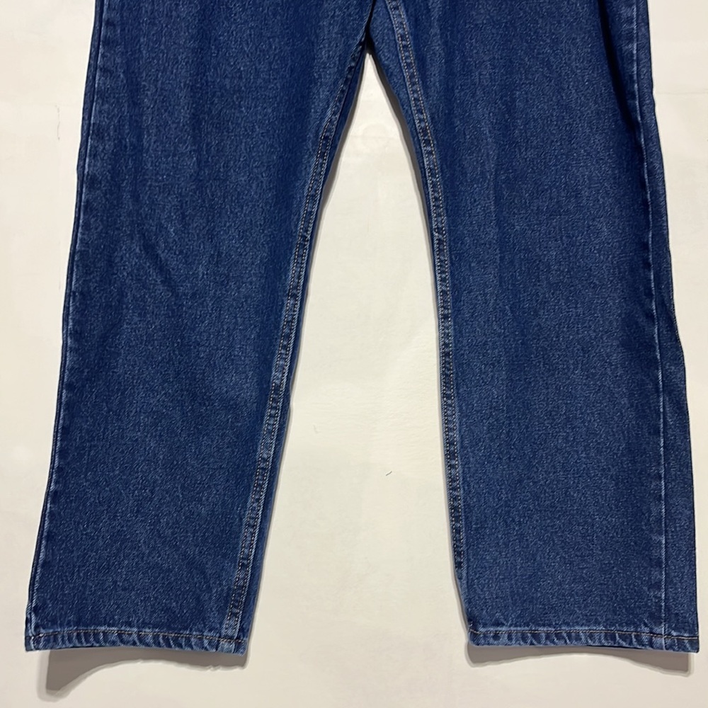 NEW Wrangler Men's Five Star Relaxed Fit Dark Rinse Denim Jeans Size 38 - Picture 4 of 11